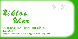 miklos uher business card